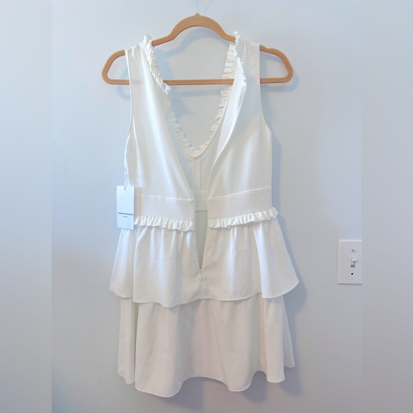 NWT Amanda Uprichard Moneta Mini Ruffle Tiered Dress in WHITE - Small - Picture 7 of 12